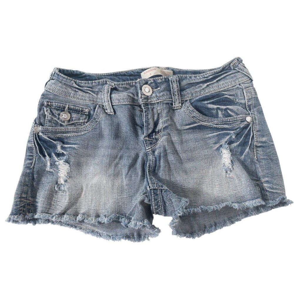 No Boundries Junior Short Shorts Y2K Bling Pocket SZ 9 Anchor